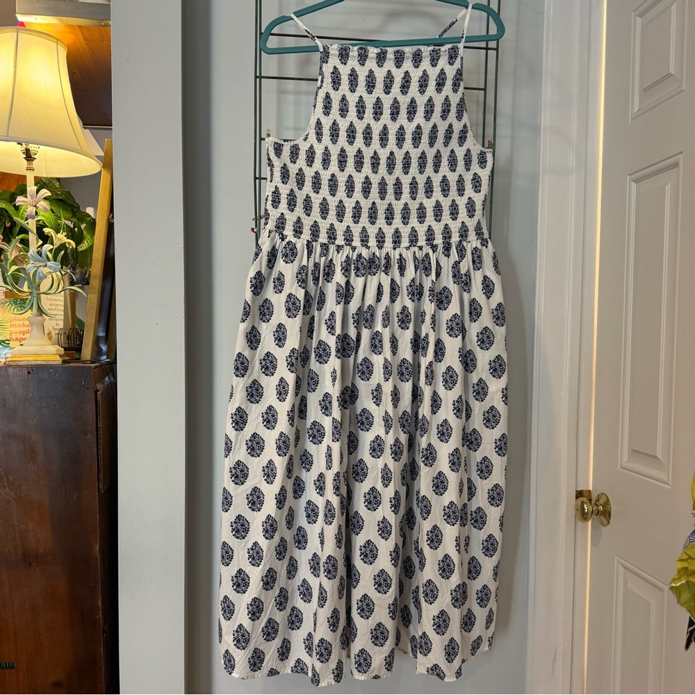 Gorgeous J.Crew Sun Dress in Blue Floral Block Print XXL Plus size. Feel fancy!